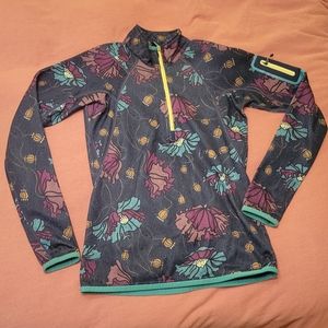 Burton AK fleece ski snowboard mid layer quarter zip